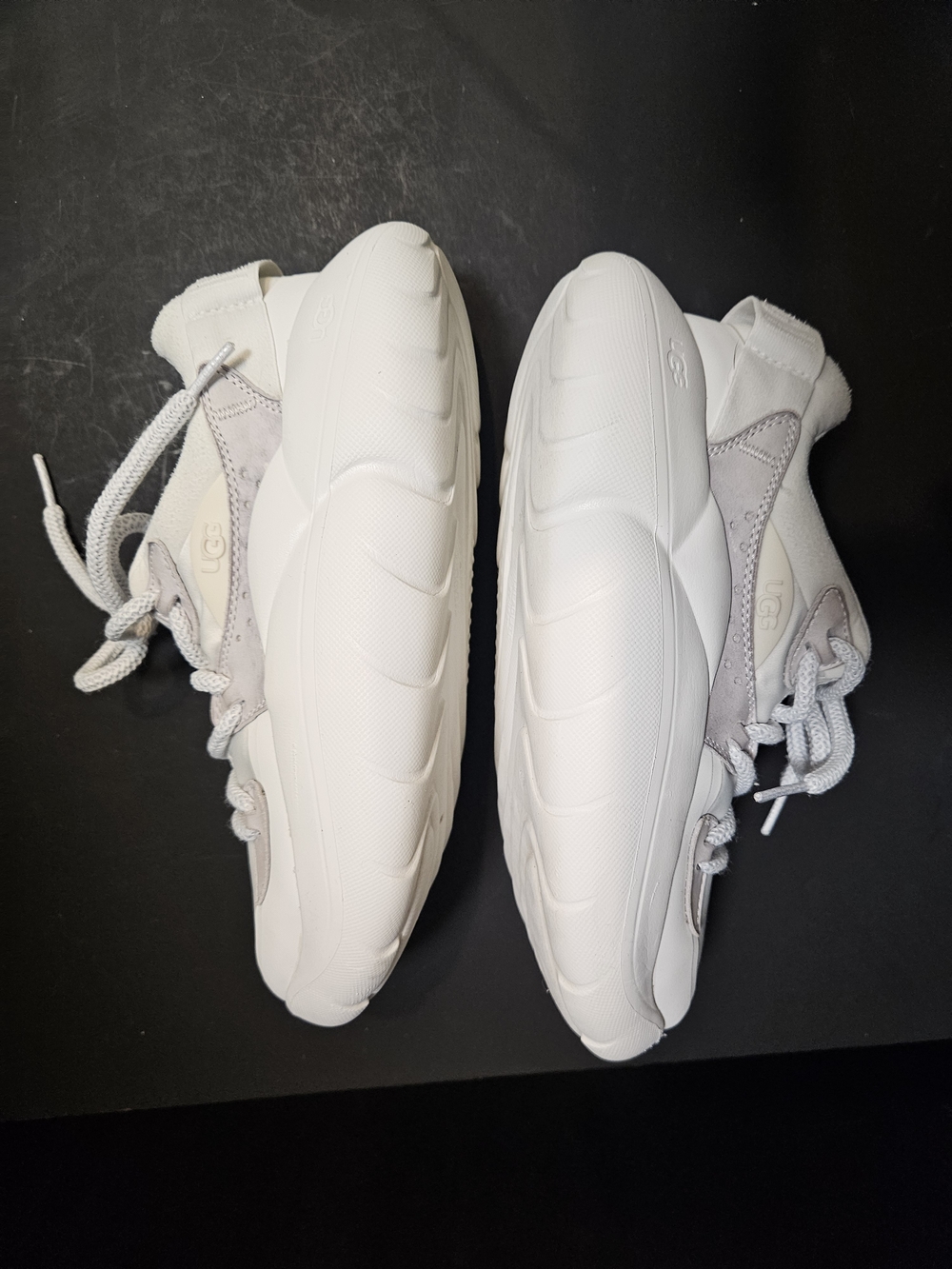 UGG LA Cloud Lace Sneakers Women's Lightweight Platform Shoes White Grey Sz 7 - Picture 14 of 17